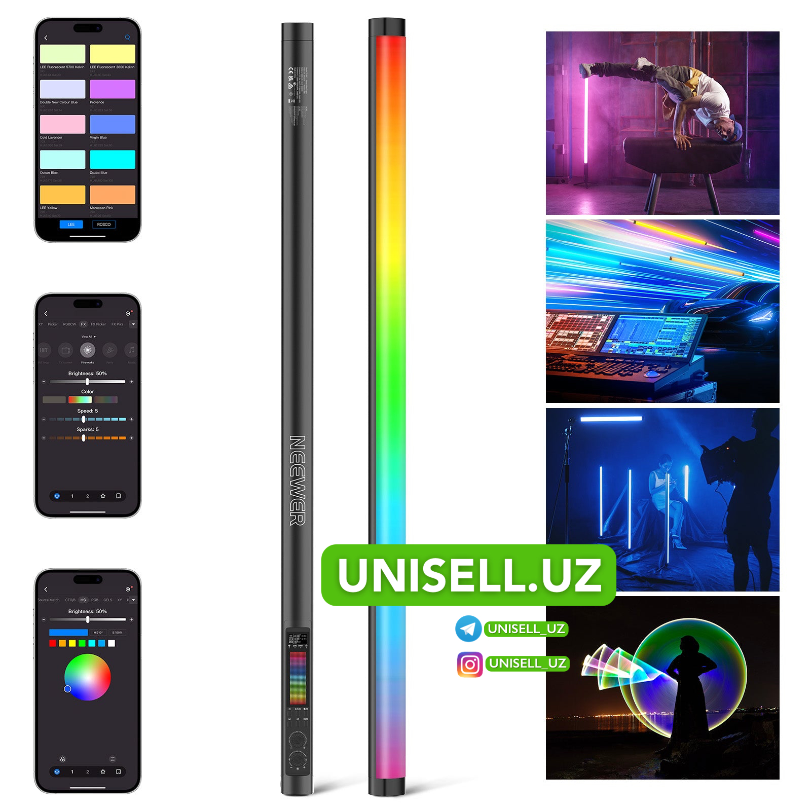  NEEWER TL90C 30W RGB Tube Light with APP/2.4G/DMX Control
