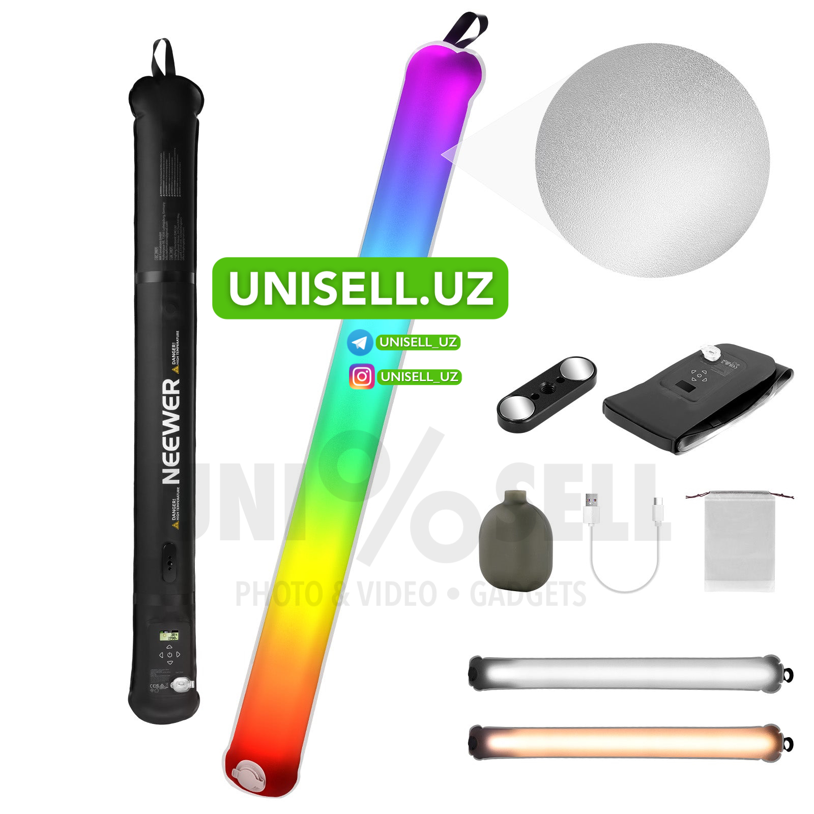  NEEWER GC30C 30W RGB Handheld Inflatable LED Tube Light