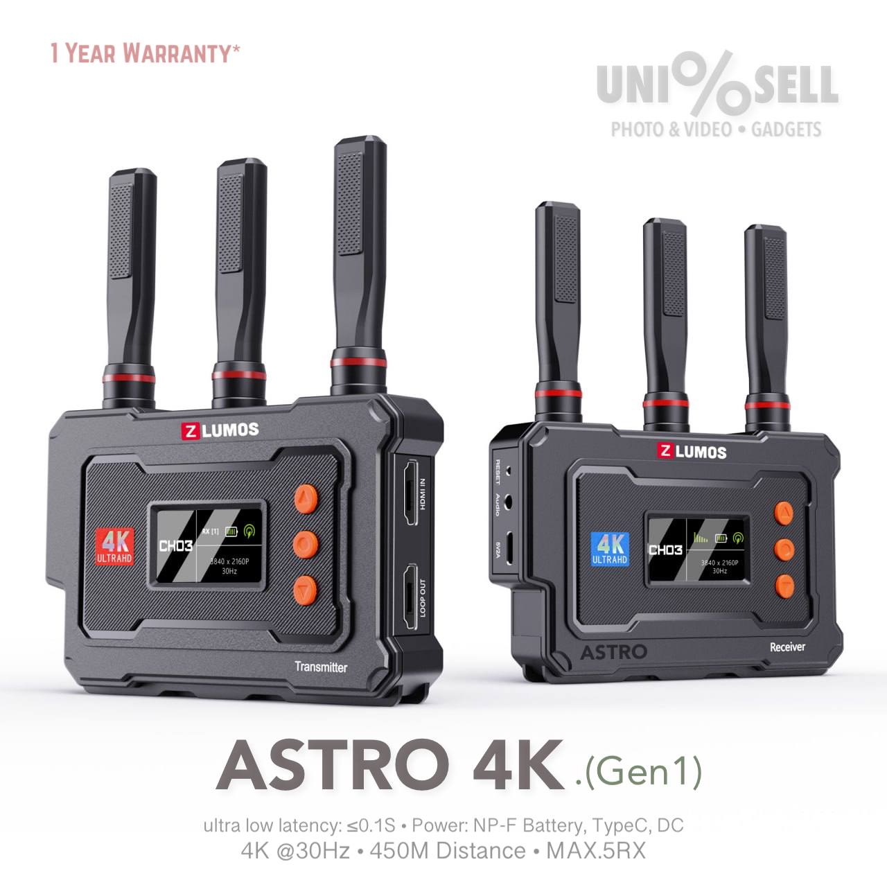 ZLumos Astro 4k Gen1 - HDMI Видеосендер передатчик, беспроводная передача видеосигнала