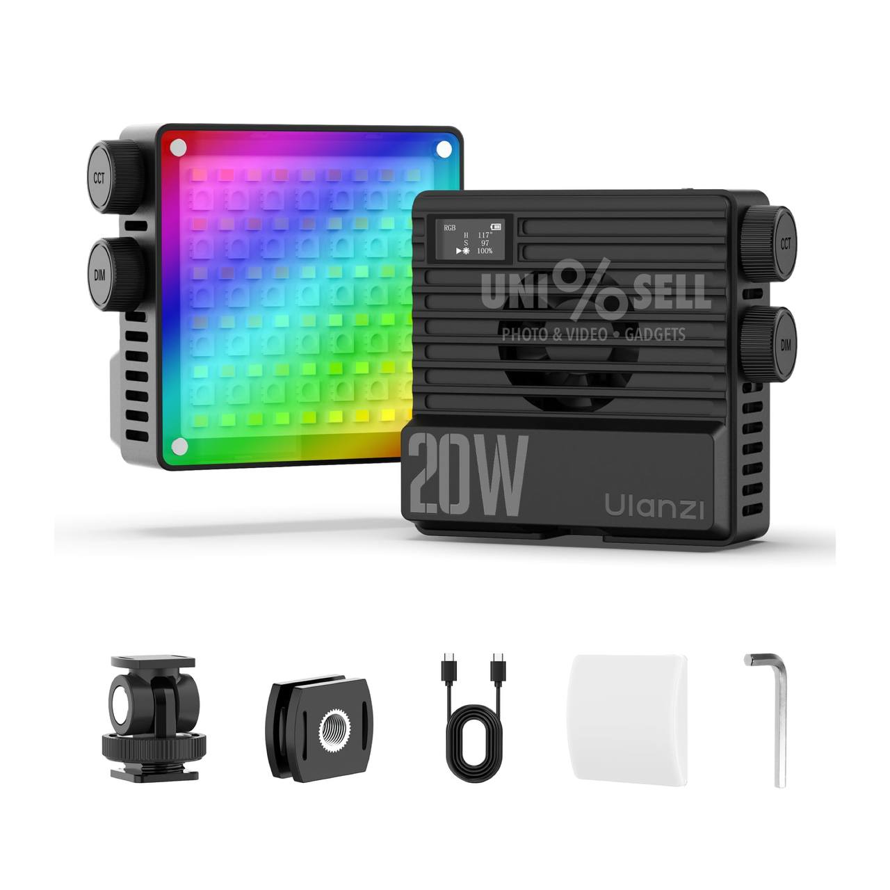 ULANZI LE20 RGB Video Light, 20W Pocket Camera Light