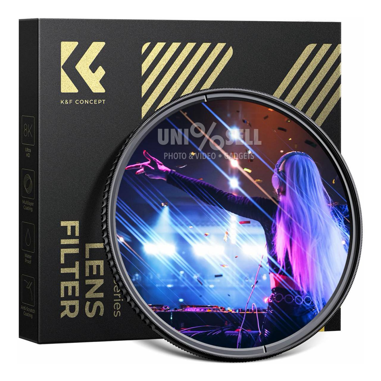 KF Concept 72mm Blue Streak Filter, 2mm Thickness, HD, Waterproof, Anti Scratch,  28Layer  Green Coated (Nano-X Series) KF01.2100